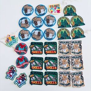 Colorful Embroidered Girl Scout Patch Set